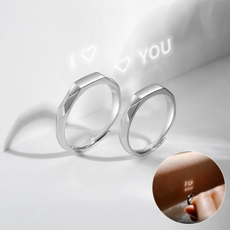 Elegant Sterling Silver Couple Rings - Timeless Design, Adjustable Fit