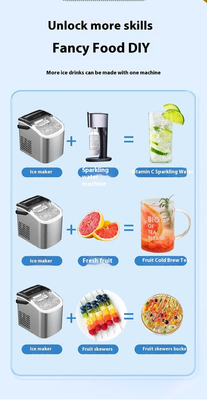 Mini Automatic Cylindrical and Bullet Ice Maker Machine for Bar, Home, and Kitchen