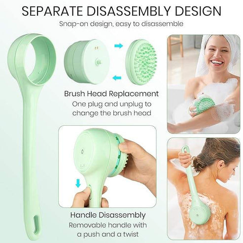 Multi-Head Bathing Tool - Scrub, Exfoliate & Massage with 5 Versatile Attachments