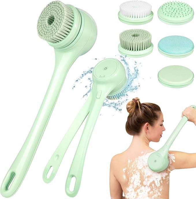 Multi-Head Bathing Tool - Scrub, Exfoliate & Massage with 5 Versatile Attachments