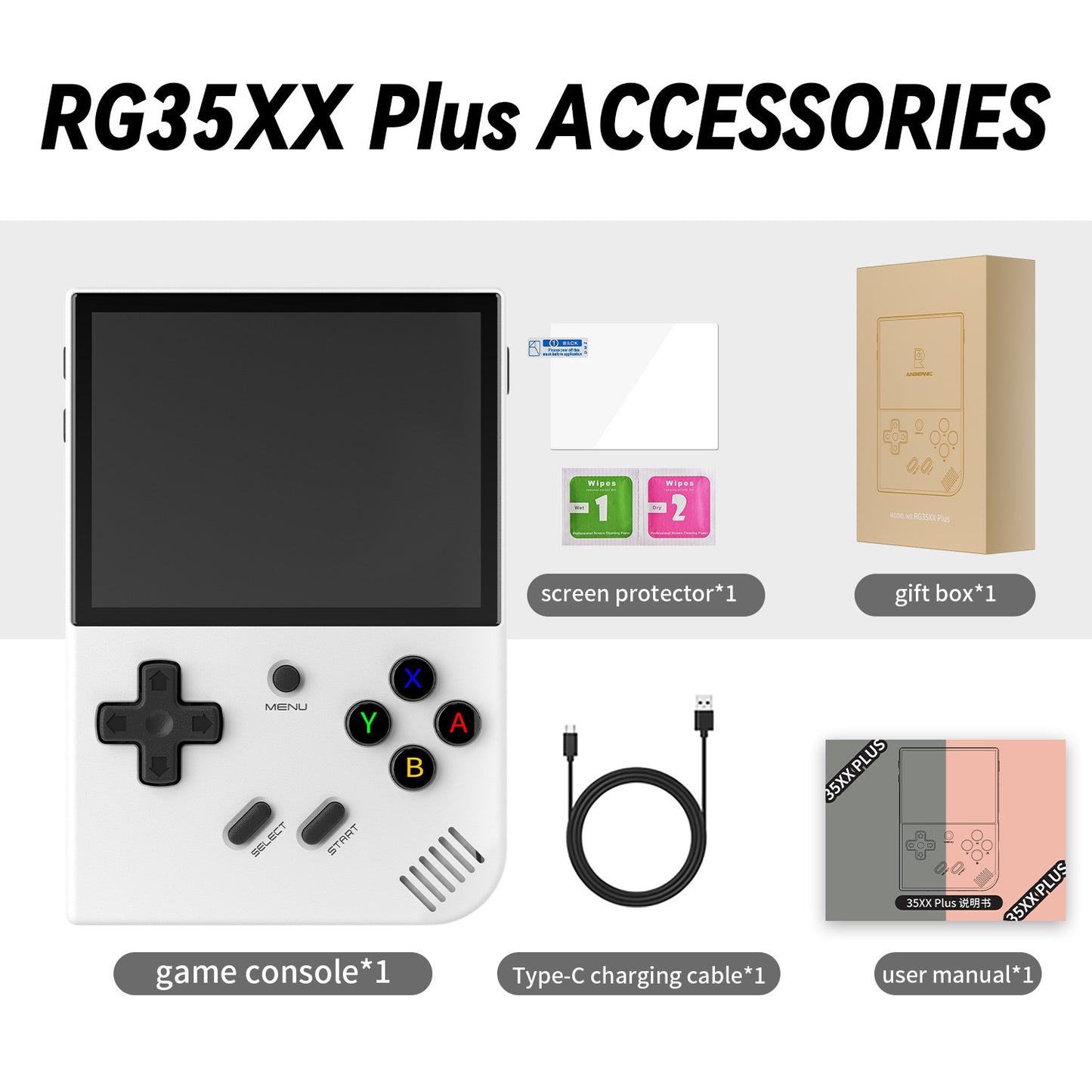 RG35XX PLUS Handheld Game Console - Vertical Retro Design