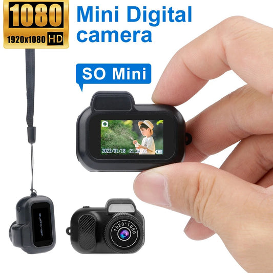 Compact HD Mini Camera with Display Indoor/Outdoor Use, 1080p Portable Video Recorder, Supports Memory Card