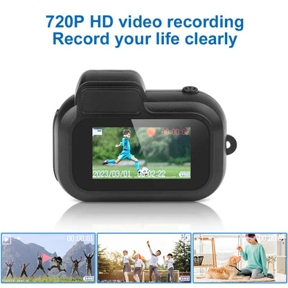 Compact HD Mini Camera with Display Indoor/Outdoor Use, 1080p Portable Video Recorder, Supports Memory Card